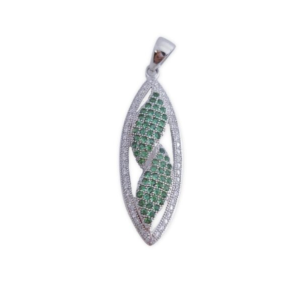 Colgante plata 925mm circonitas verdes