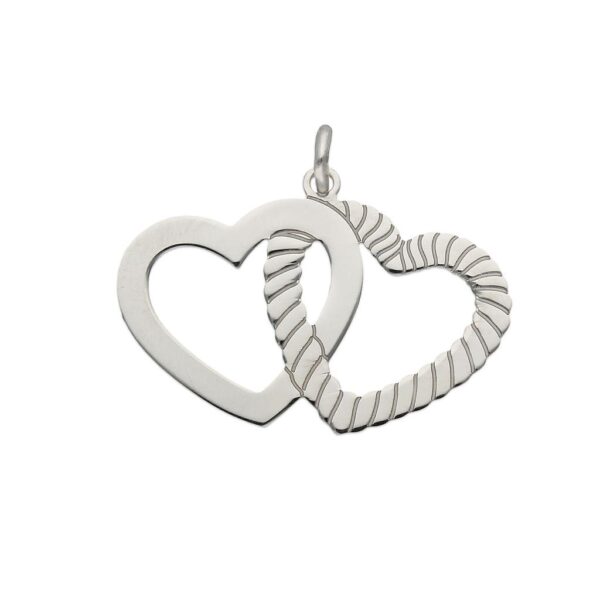 Colgante plata 925mm corazones