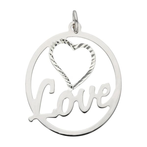 Colgante plata 925mm love corazon