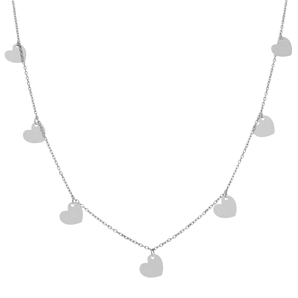Gargantilla plata 925mm charms corazones