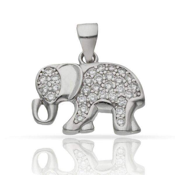 Colgante plata 925mm elefante circonitas - 18x12mm