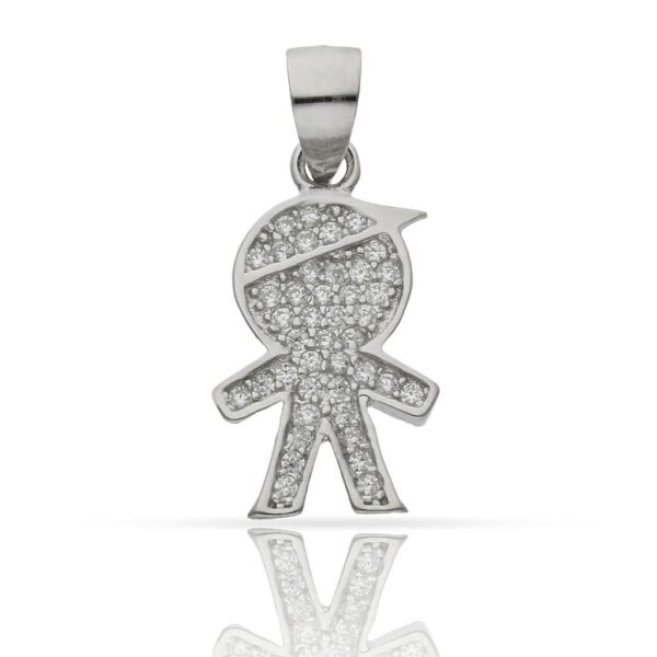 Colgante plata 925mm niño circonitas - 10x14mm
