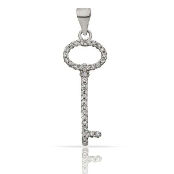 Colgante plata 925mm llave circonitas - 10x25mm