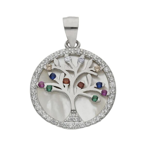 Colgante plata 925mm arbol de la vida nacar - 17mm