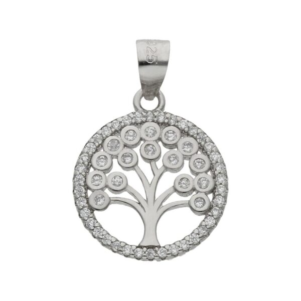 Colgante plata 925mm arbol de la vida circonitas- 15mm