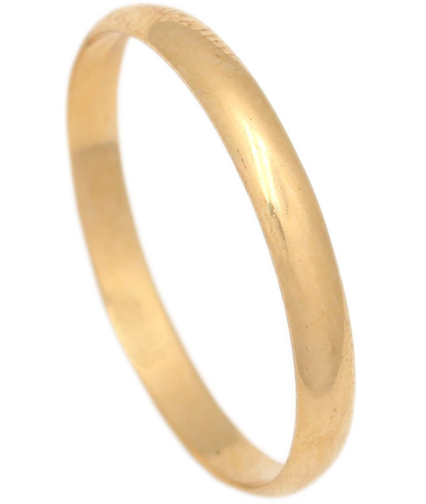 Alianza oro 18kl lisa media caña - 2.50mm