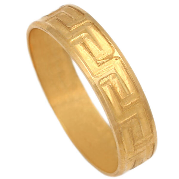 Alianza oro 18kl tallada greca - 5mm