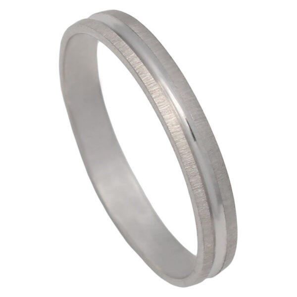 Alianza oro blanco 18kl mate-brillo - 3mm