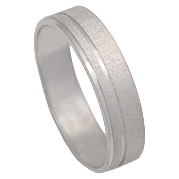 Alianza oro blanco 18kl mate-brillo -5mm