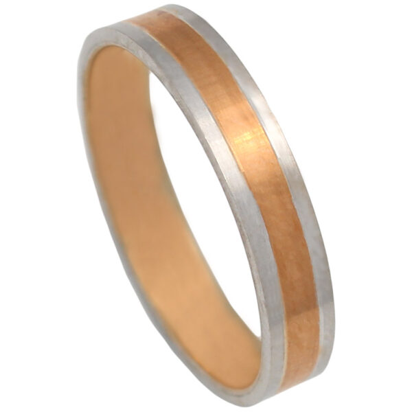 Alianza oro rosa - oro blanco 18kl - 4mm