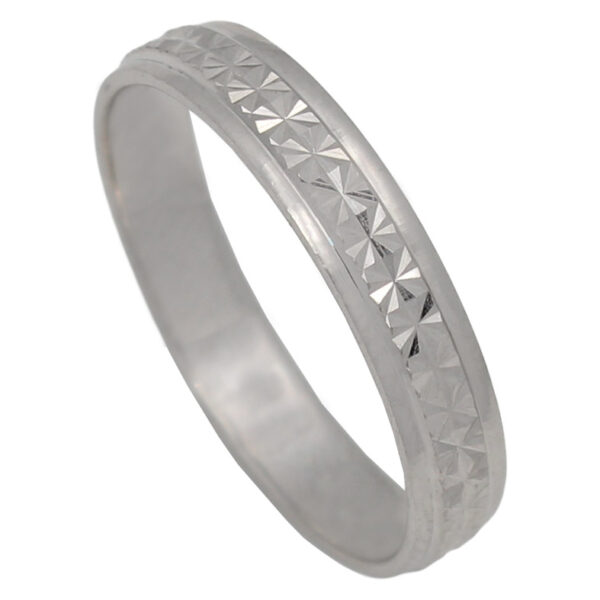 Alianza oro blanco 18kl tallada - 4mm