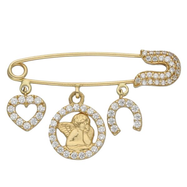 Alfiler oro 18kl bebe - 3 colgantes