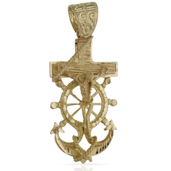 Cruz oro 18kl marinera cristo-27x52mm