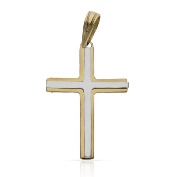 Cruz oro 18kl bicolor - 18x26mm