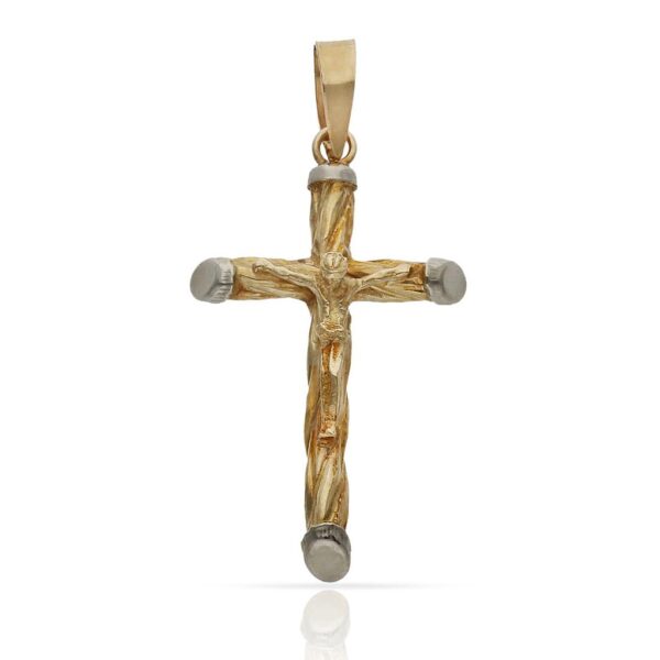 Cruz oro 18kl cristo- 14x25mm