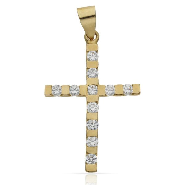 Cruz oro 18kl circonitas - 20x31mm