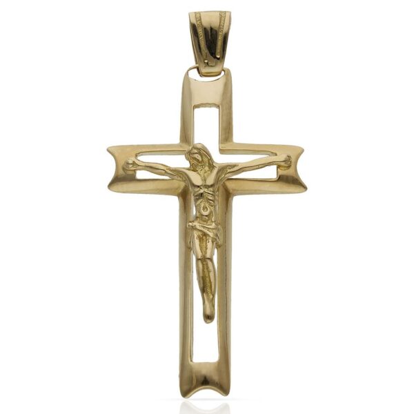 Cruz oro 18kl cristo - 23x39mm