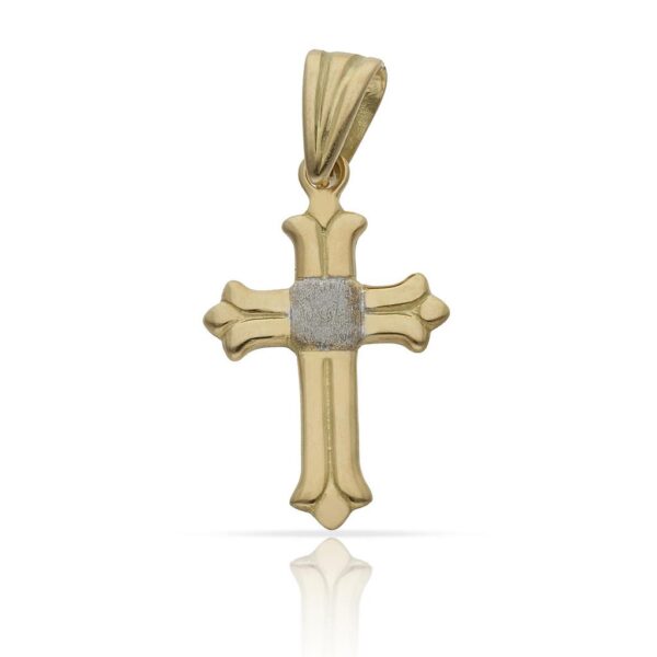 Cruz oro 18kl bicolor - 14x23mm