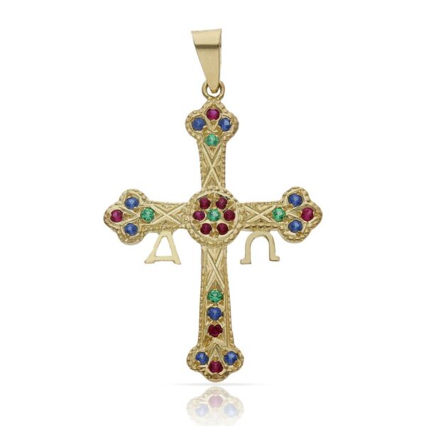 Cruz oro 18kl asturiana - 26x36mm