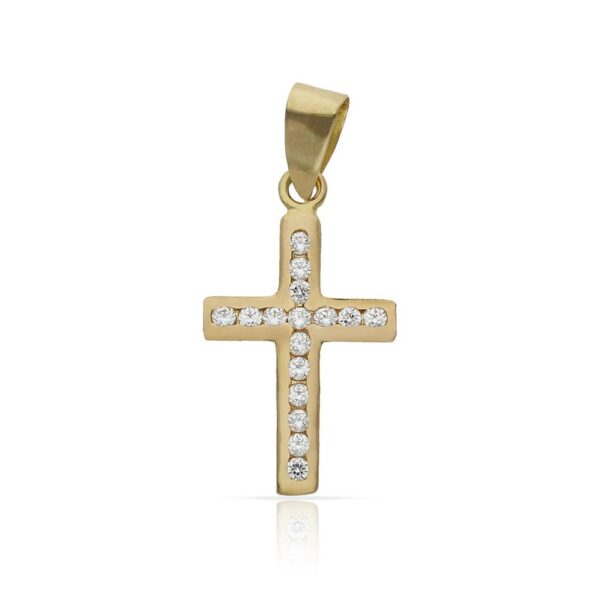 Cruz oro 18kl circonitas - 11x18mm