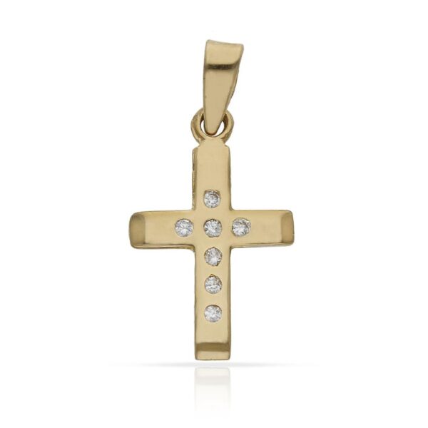 Cruz oro 18kl circonitas - 11x17mm
