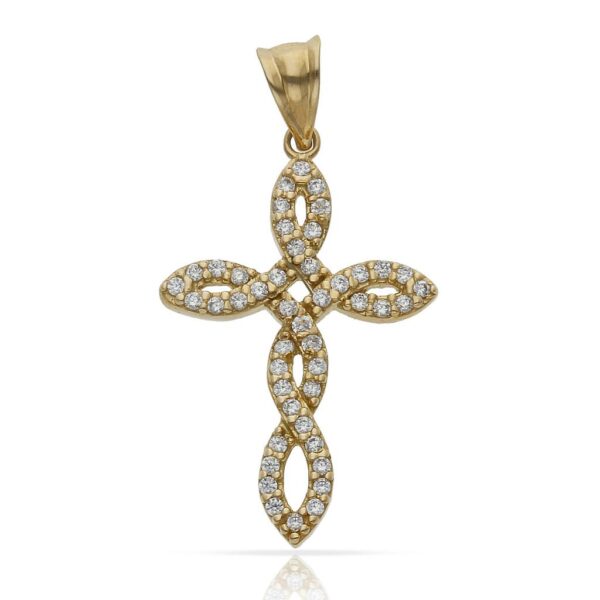 Cruz oro 18kl circonitas - 14x23mm
