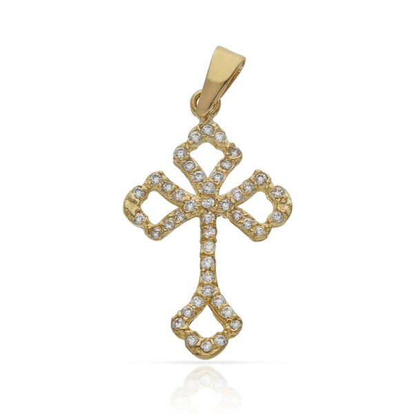 Cruz oro 18kl circonitas - 14x22mm
