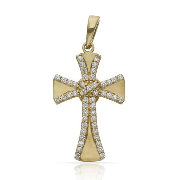 Cruz oro 18kl circonitas - 13x22mm