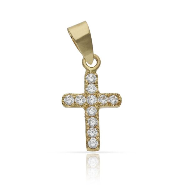 Cruz oro 18kl circonitas - 9x15mm