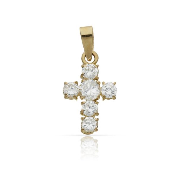 Cruz oro 18kl circonitas - 10x16mm