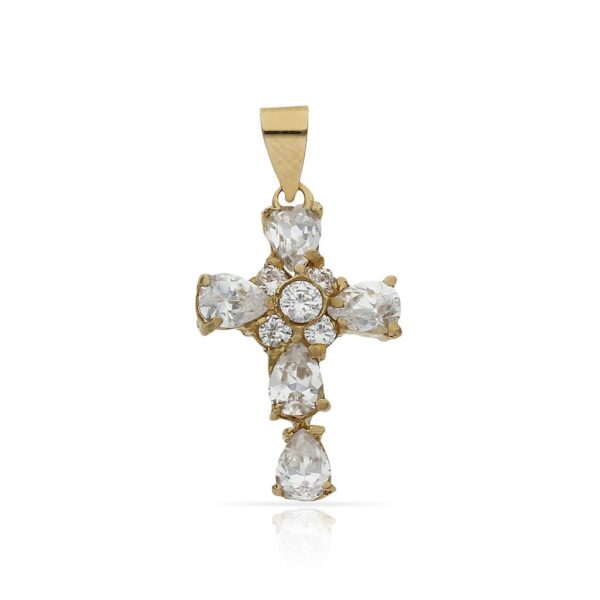Cruz oro 18kl circonitas - 11x18mm