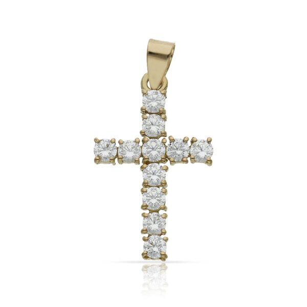 Cruz oro 18kl circonitas - 15x25mm