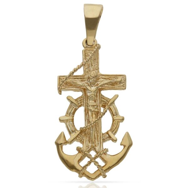 Cruz oro 18kl marinera cristo-18x35mm