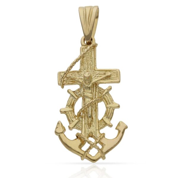 Cruz oro 18kl marinera cristo - 16x29mm
