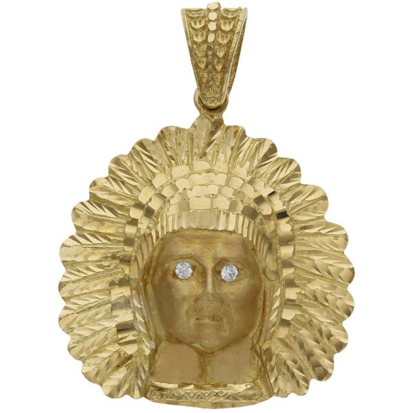 Cabeza oro 18kl indio - 35x40mm