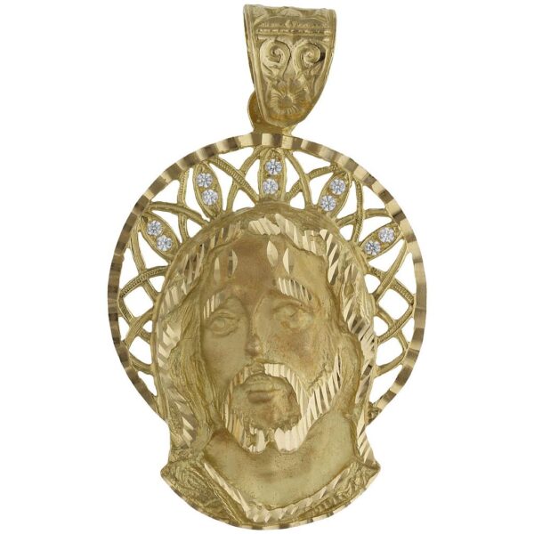 Cabeza oro 18kl cristo - 35x49mm