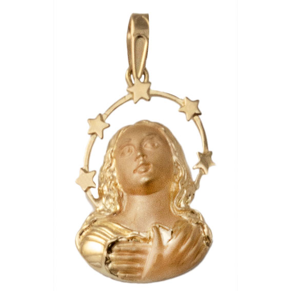 Colgante oro 18kl v. Inmaculada - 21x32mm