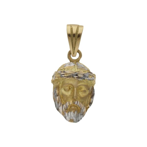 Cabeza oro 18kl cristo bicolor - 13x21mm