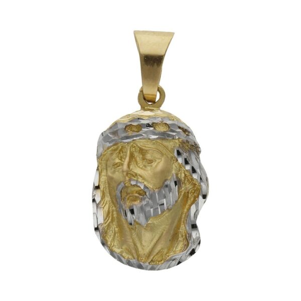 Cabeza oro 18kl cristo bicolor - 16x26mm