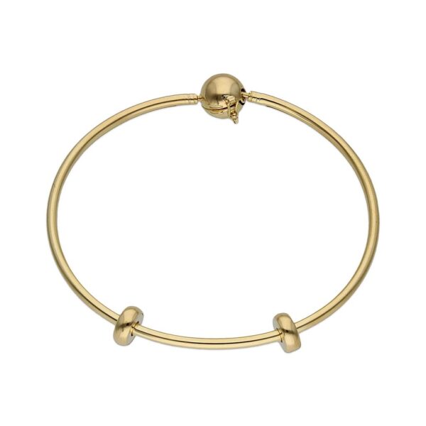Pulsera oro 18kl rigida stoppers lisos