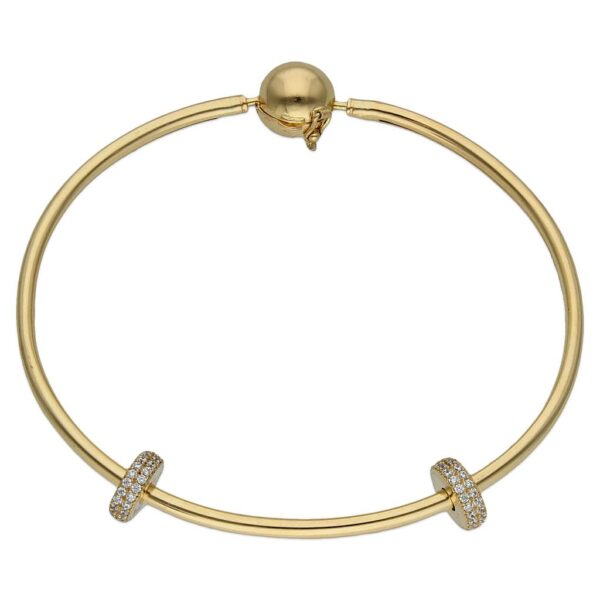 Pulsera oro 18kl rigida stoppers circonitas