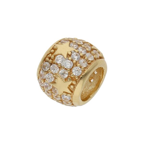 Charms oro 18kl bola estrella circonitas