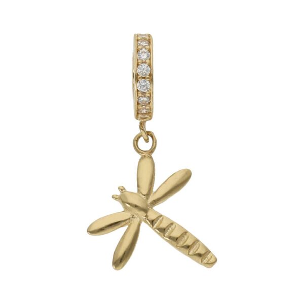 Charms colgante oro 18kl libelula
