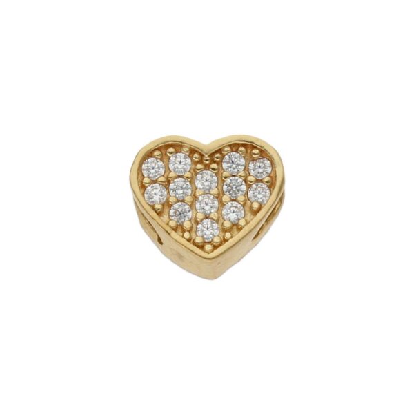 Charms oro 18kl corazon circonitas