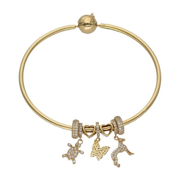 Pulsera oro 18kl rigida - animales