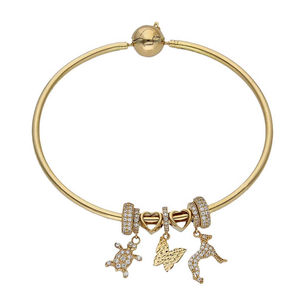 Pulsera oro 18kl rigida - animales