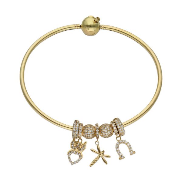 Pulsera oro 18kl rigida - suerte