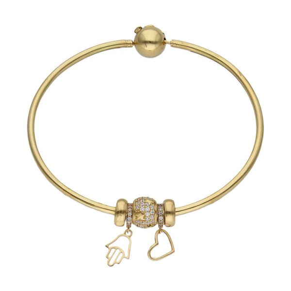 Pulsera oro 18kl rigida - mano de fatima