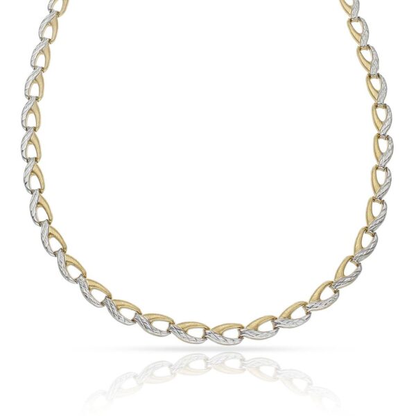 Collar oro 18kl troquelado bicolor