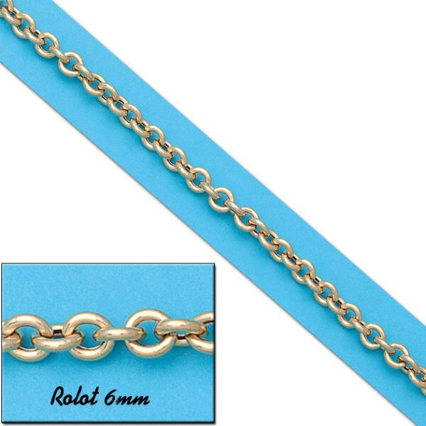 Collar oro 18kl rolot hueco - 6mm